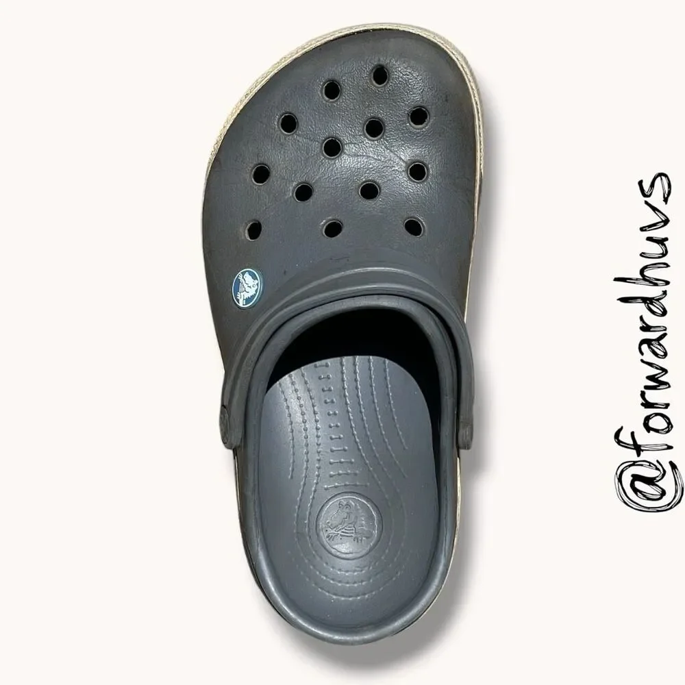 Crocs Classic Clogs Gray Heavy Wear Kids J3 Slip On Shoes